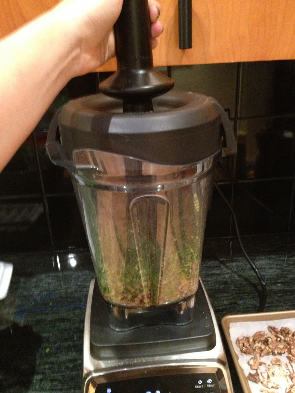 If you are using a Vitamix, secure the lid and turn to variable 1.  Switch to start and slowly increase to variable 3.  Blend for 30 seconds, or until desired consistency.