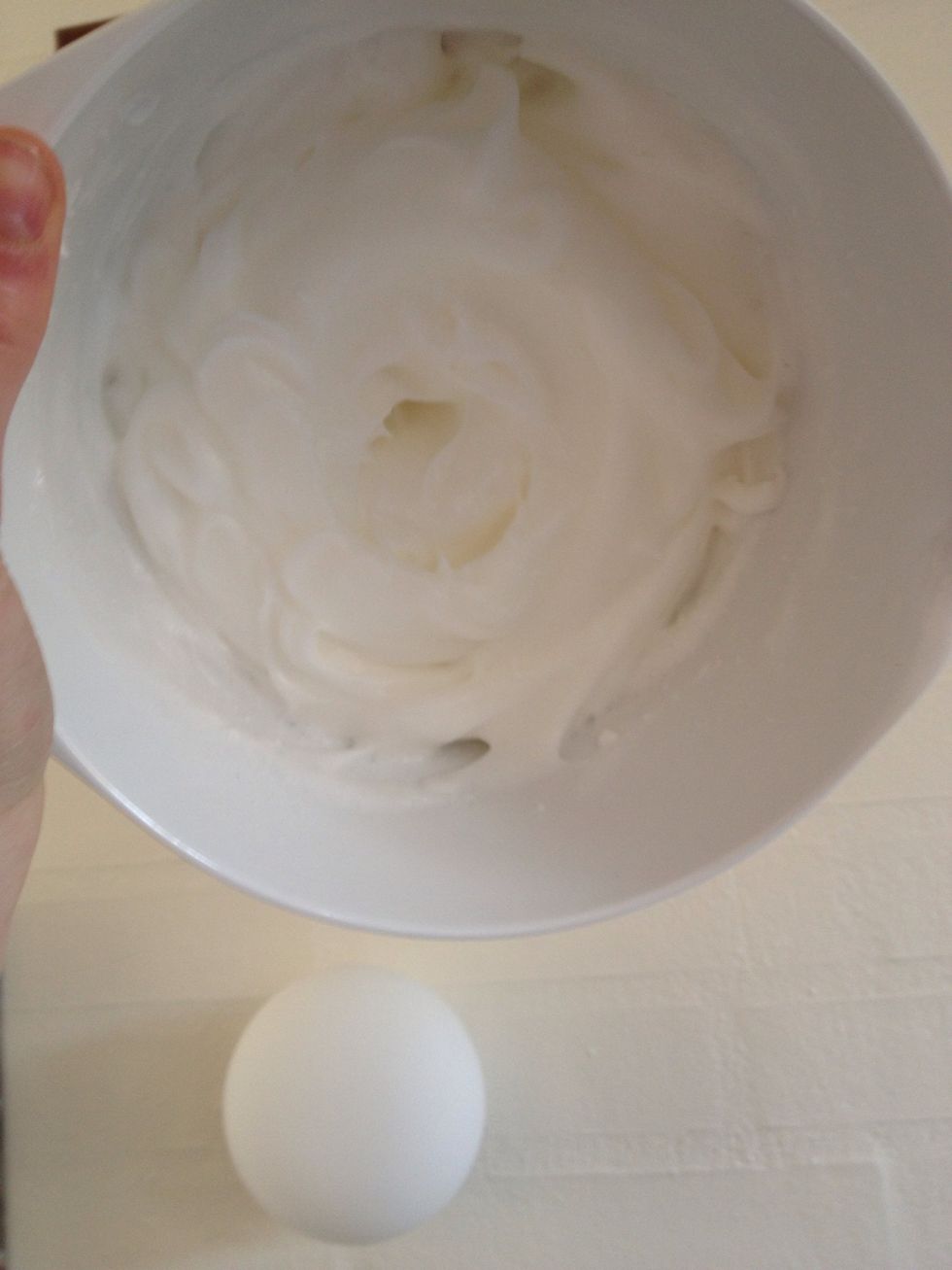 If you can hold the toast over your head and the egg white doesn't fall out, then it means they are mixed enough.