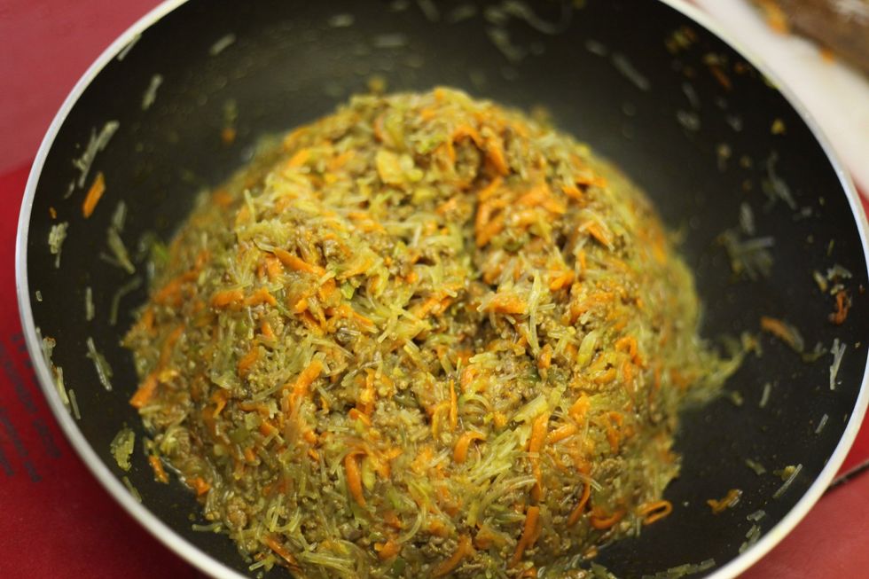 If you can mould a volcano without your mix falling apart then it's going to be an easy job ahead. If it falls apart, add more cornflour and water and stir. Let the mix cool down before rolling.