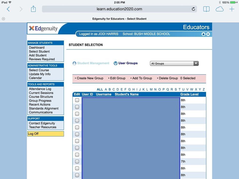 If you can't find a student look under the archived students link at the bottom of the page.  You may have to toggle between active and archived students to find all your kids.