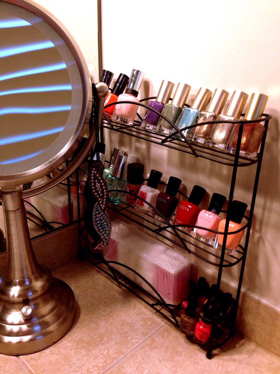 If you can't find anything like that then you can repurpose your old spice rack or anything like it will do