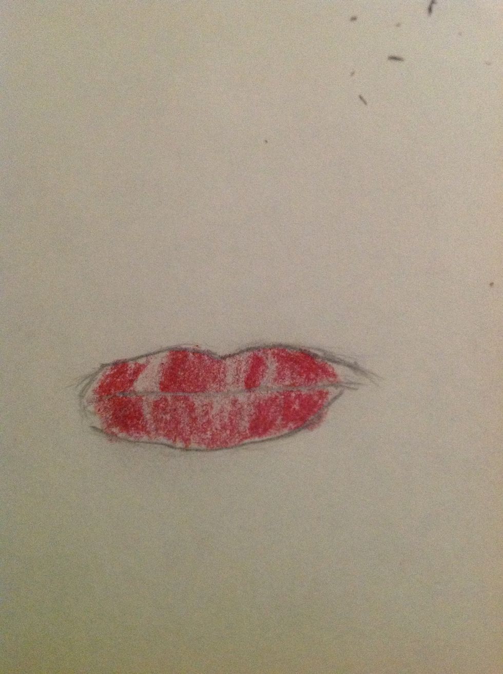 If you choose to add color or work with it at all know that particularly with female lips the light reflects on them. So mark out before hand where you plan on penciling in lighter.
