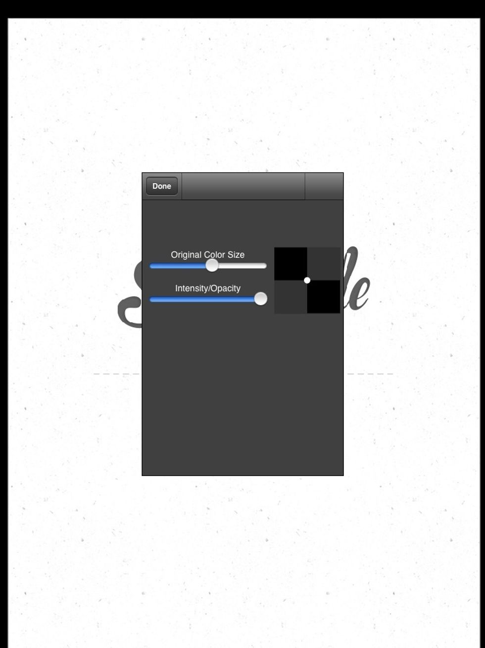 If you click on that button will be brought to this page. You can pick the size and opacity.