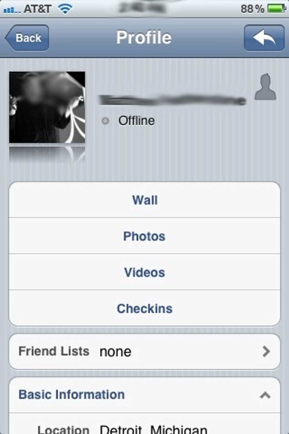 If you click on your friends picture you'll be presented with their profile.
