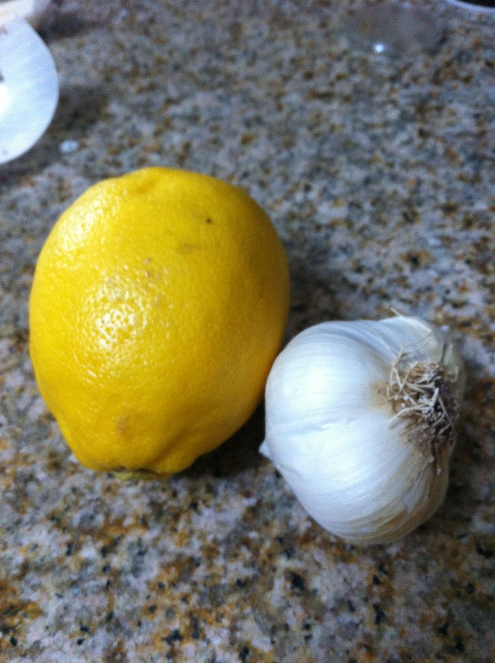 If you'd like to get fancy, crush some fresh garlic, lemon zest and juice, and olives. Then spoon the mixture under the skin of each thigh. It was a Monday so I skipped this step :)