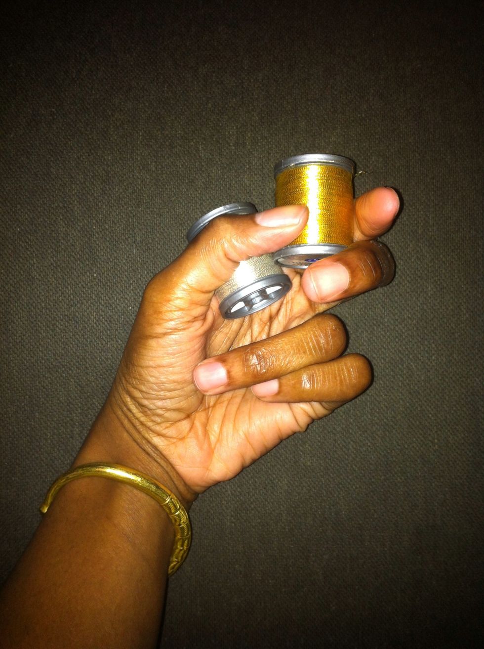 If you'd like to make any adjustments to your design, do so now before you've made too much of a commitment by sewing it down. I decided to swap my metallic silver thread for metallic gold.