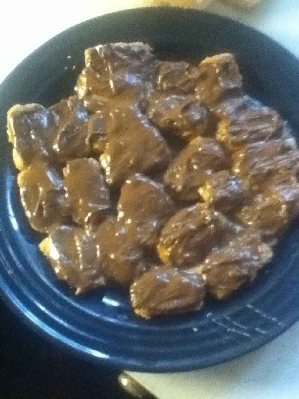 If you'd like, you can now spread the chocolate over the bars like I did. Or, simply leave them as slightly melted/disfigured rectangles.