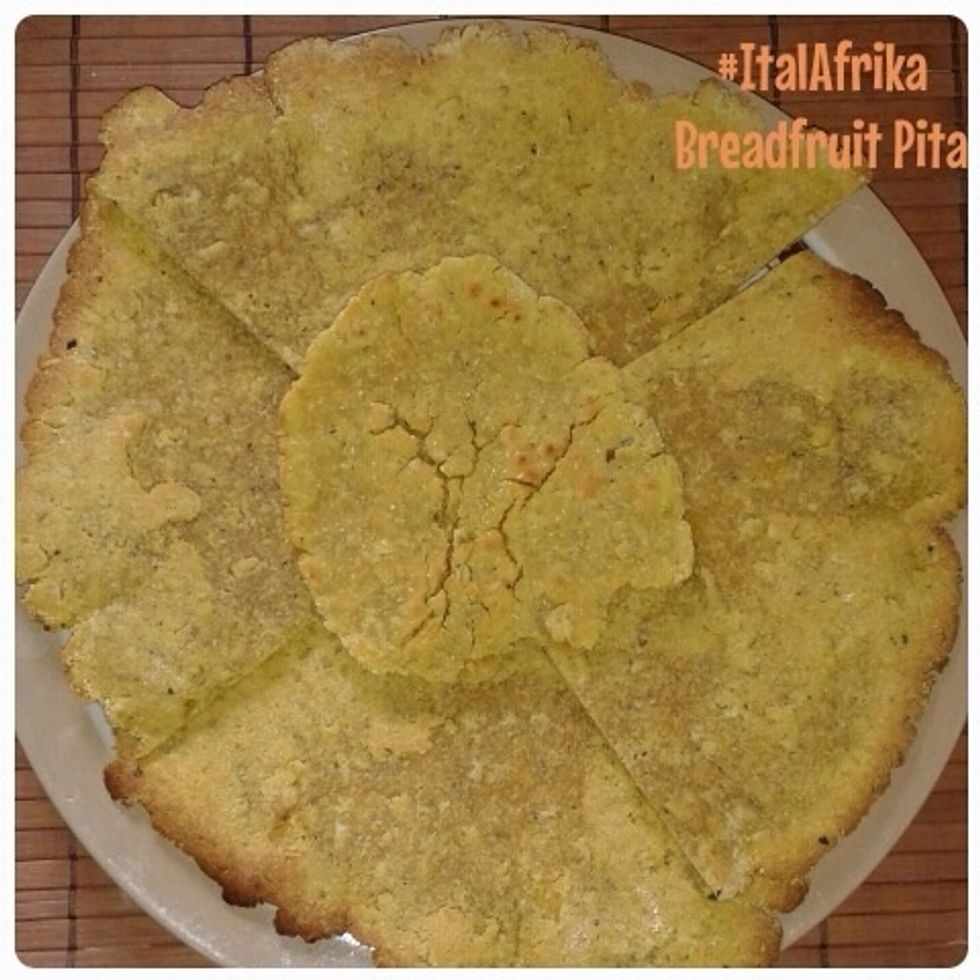 If you decide to go with balls you can fry them and they come out like the centre piece. The baked pita I cut into slices as shown here.