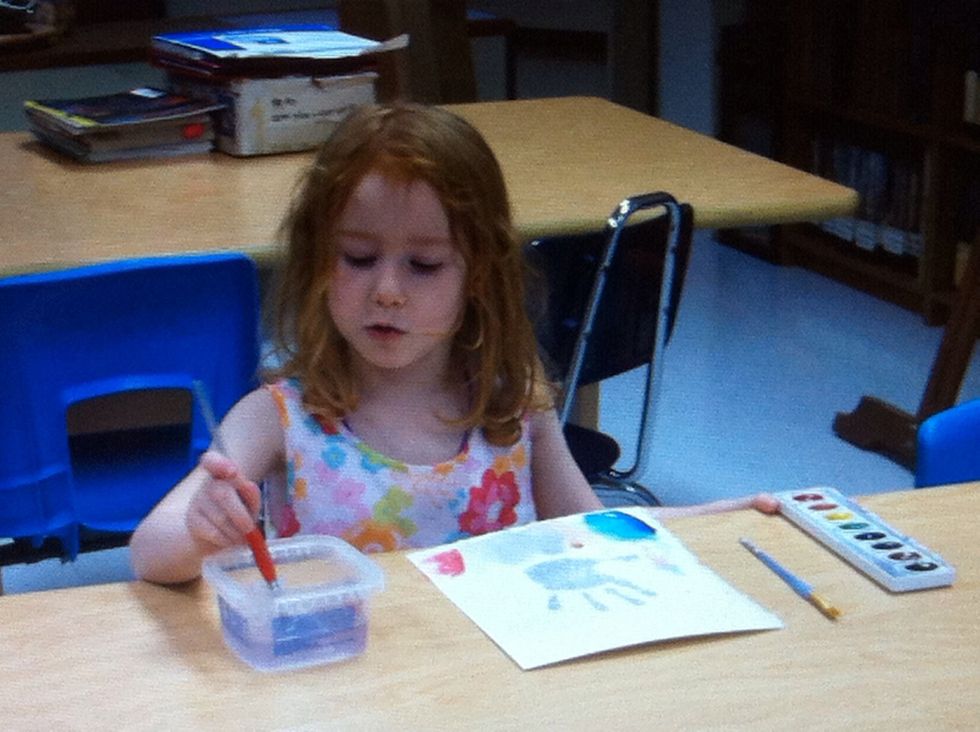 If you didn't, get a good print, stamp again and place the next print DIRECTLY on top of the first print so that you get a double thick print. Then you can start to watercolor.