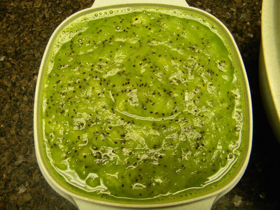 If you didn't weigh your fruit before, you can use cups to do so now. I ended up with about 5 cups of puree.