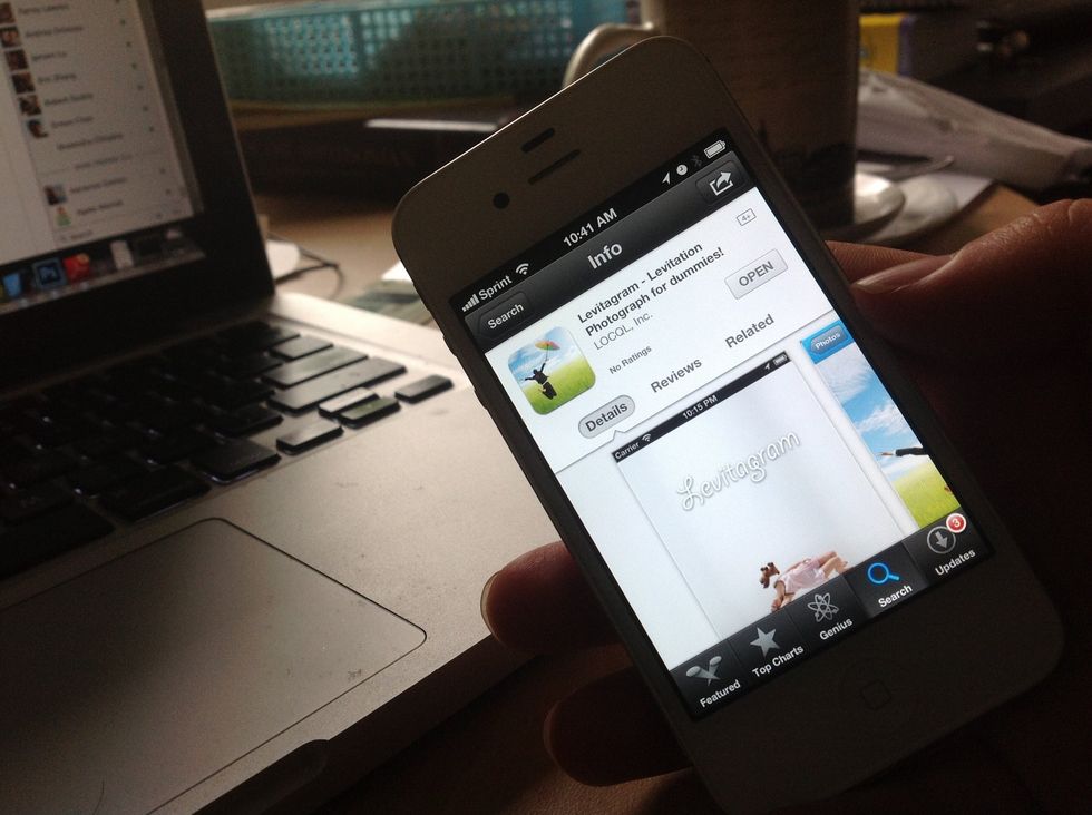 If you don't already have levitagram app installed, go to AppStore to download it.