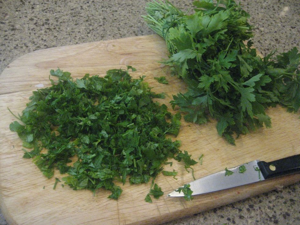 If you don't have a food processor, you can chop the parsley with a knife. Just make sure it's really finely chopped.