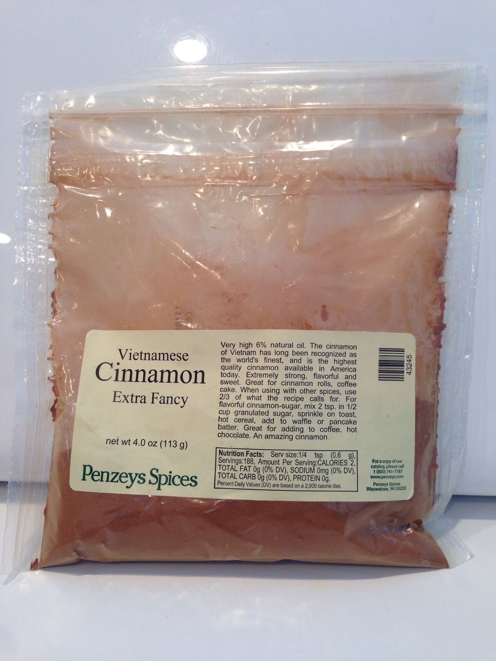 If you don't have some of this, go over to Penzey's and stick your nose in their jars. They have different kinds of cinnamon . Who knew?