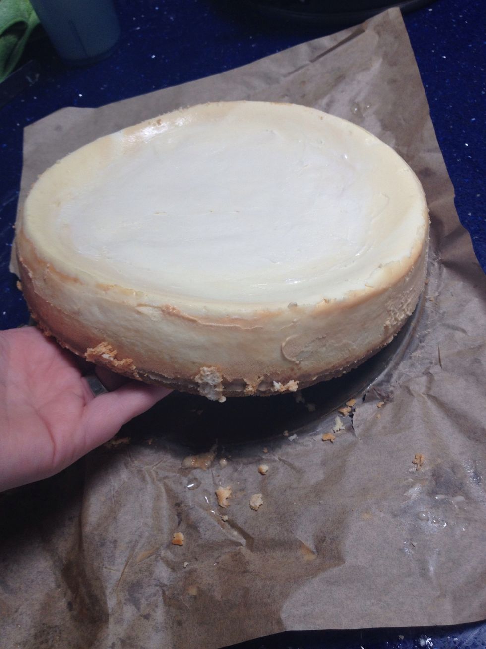 If you followed the recipe, you should be able to hold the cake in one hand without it cracking.