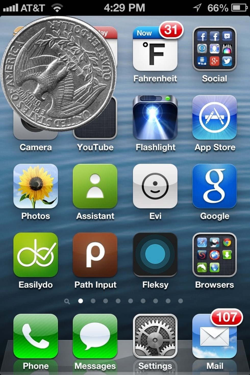 If you give the phone a fast shake toward the upper left corner. The object will appear to slide off the screen as if you're dumping it out. This only works in this corner.