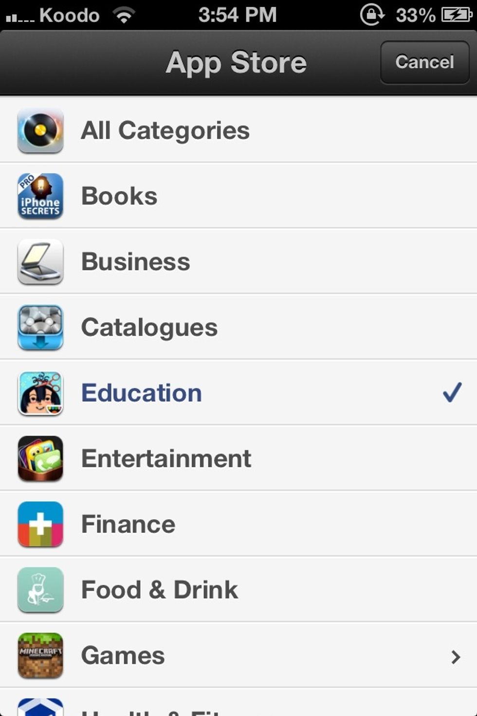 If you go to the app store and click categories, you will notice the category 'education'. Tap that. :)