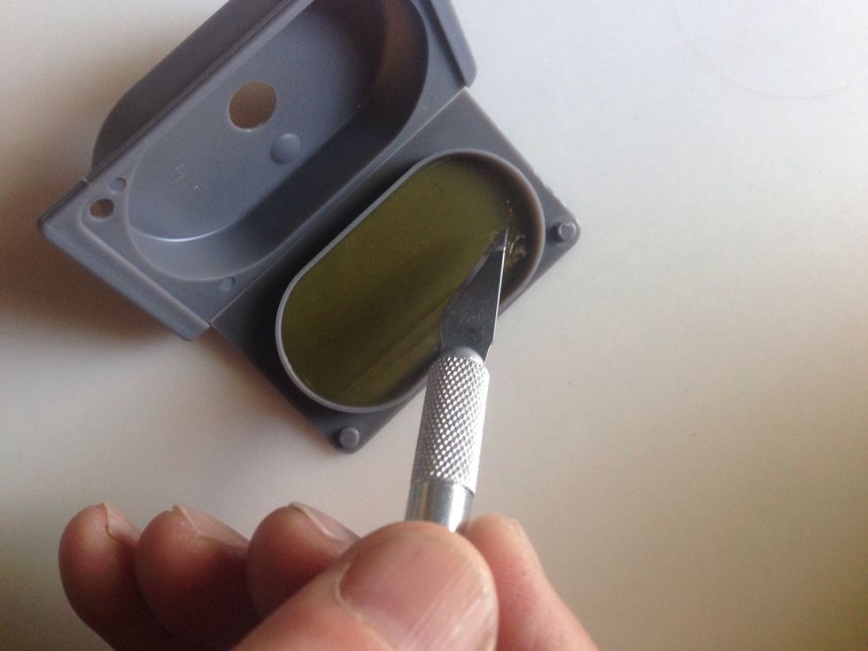 If you happen to open it up I won't tell anyone!  Now slice up the solid gel type bait.