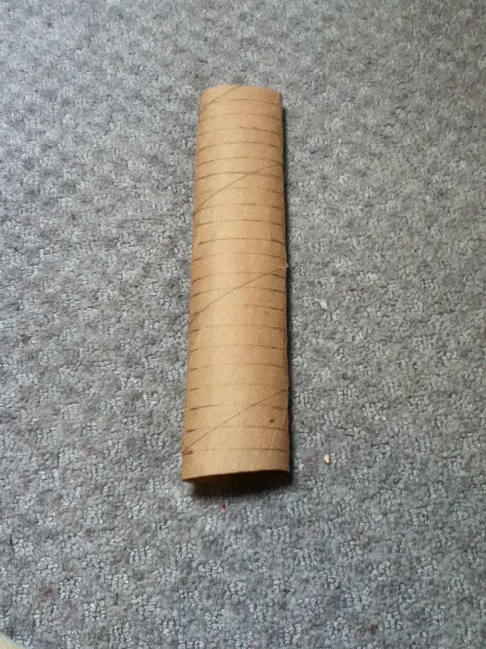 If you have a paper towel tube mark every 1/2 inch the same way and cut