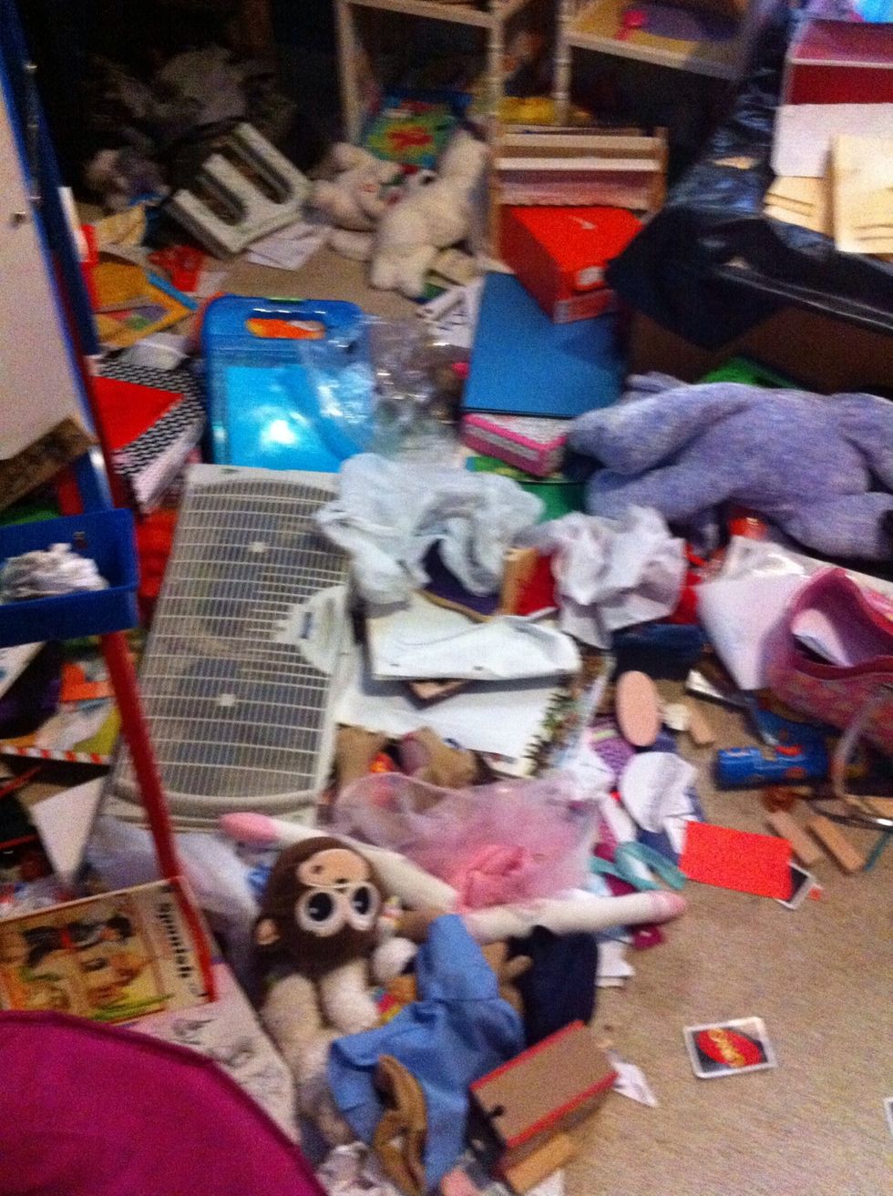 If you have a very messy space like this. ..Step in, glance for trash.
