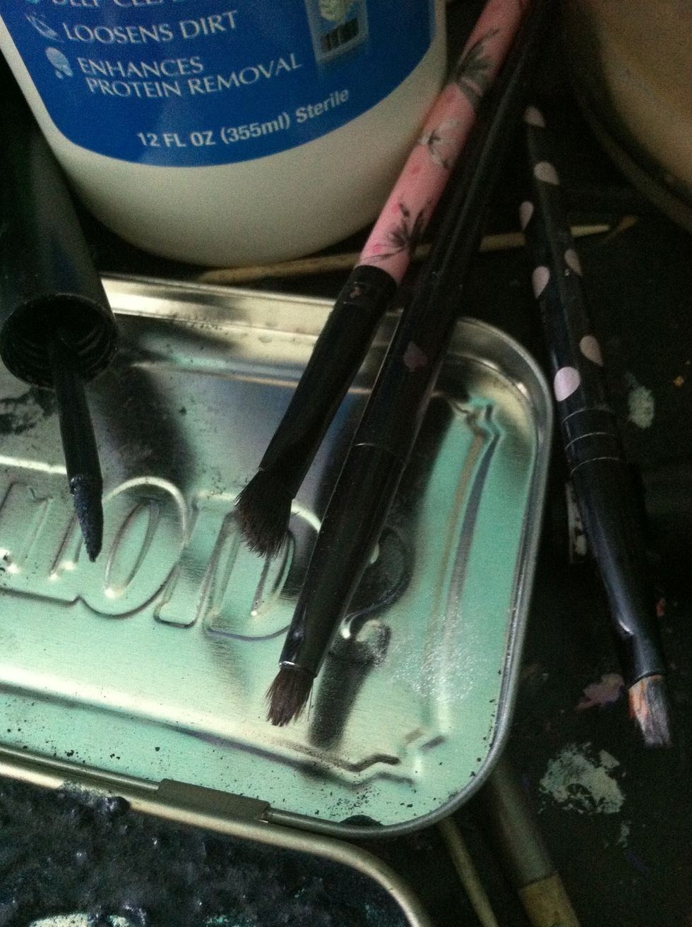 If you have an old liquid line with a brush use that for application, or a thin eyeliner brush or a clean lip brush.