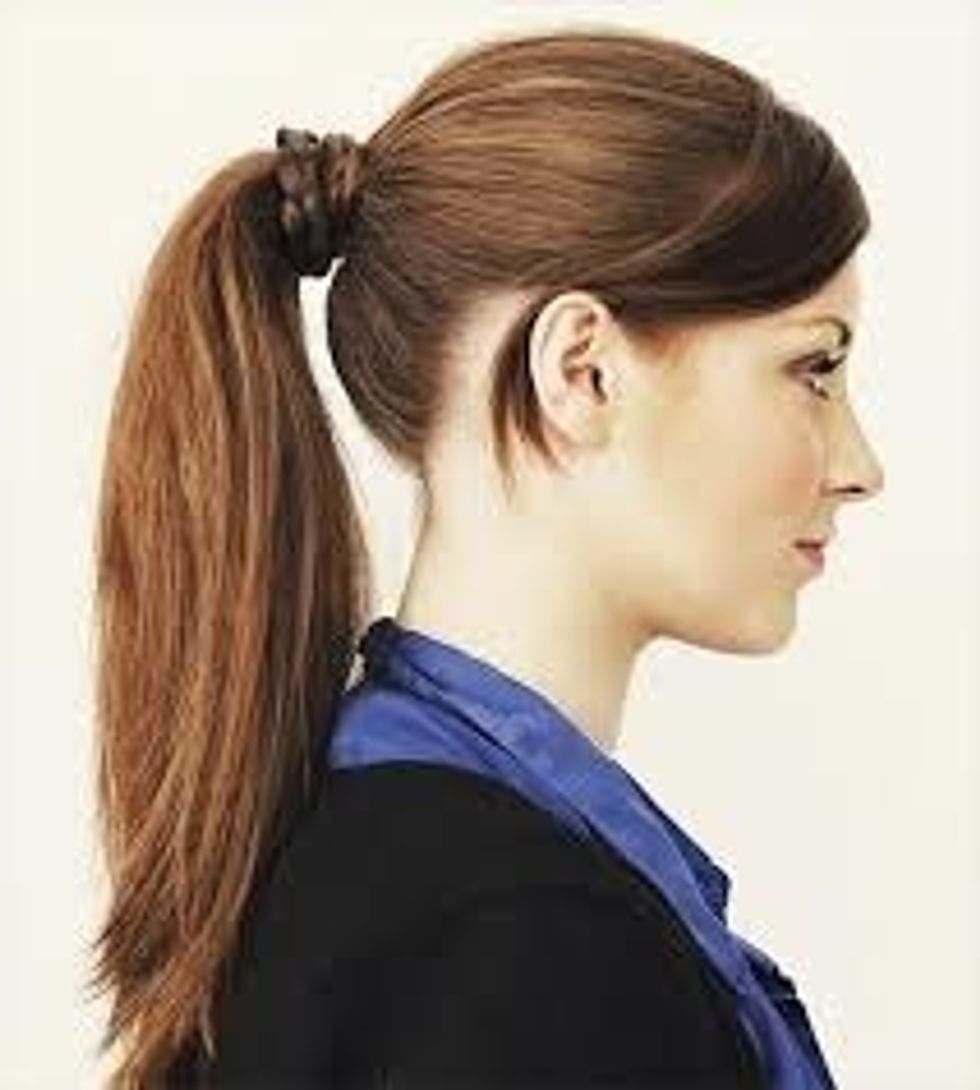 If you have long hair make sure to put it up in a pony tail or bun.