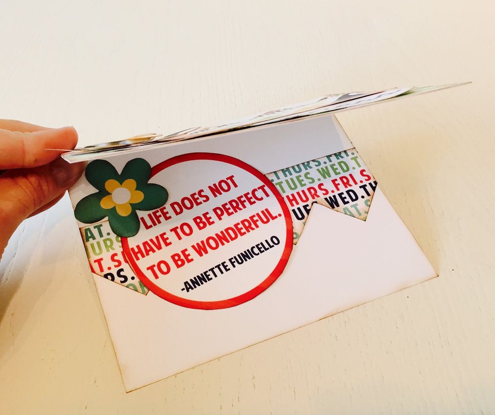 If you have more scraps of paper, then you can even dress up the inside of the card.