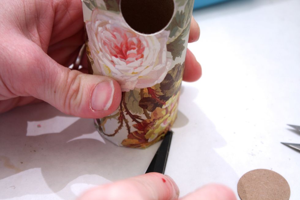 if you have some pokey corners you can press them in with your scissor tip