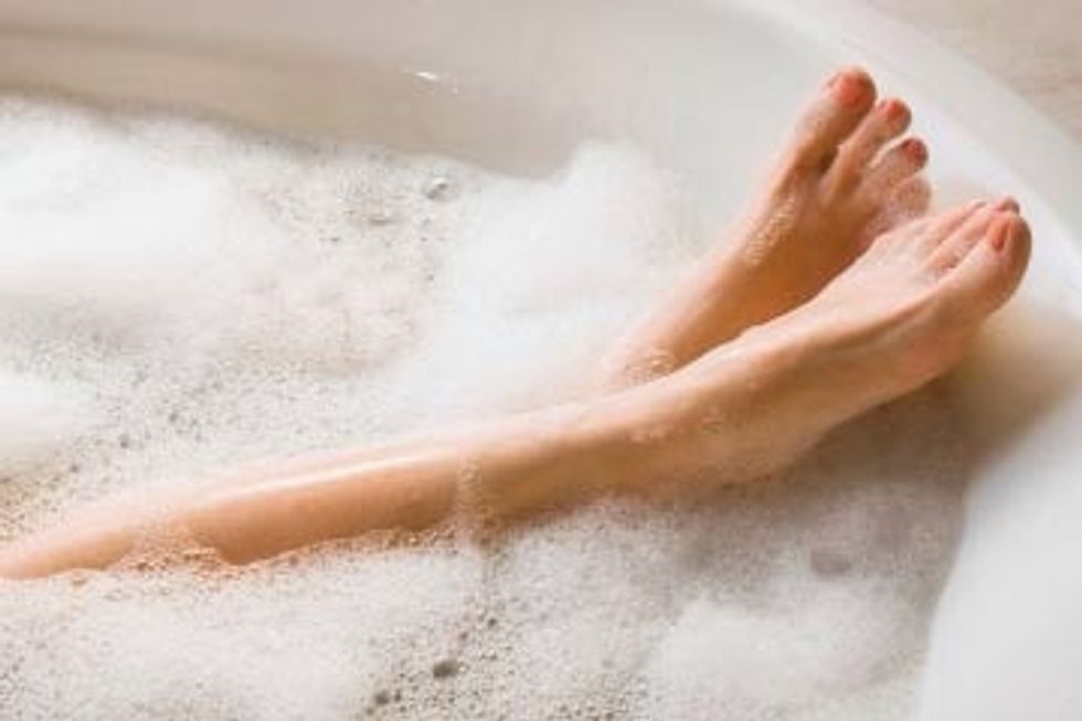 If you like baths, a soothing bath can really help relax you. Choose a bath salt or bubbles if you like, and listen to some calming music, or read a book or magazine.