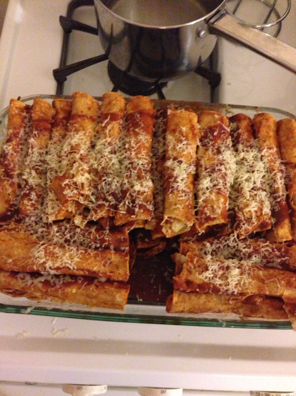 If you like cheese, add it to the top as soon as you pull them out. The heat will melt the cheese. You can use Monterrey Jack, pepper jack, cheddar- whatever you like! I used pepper jack.