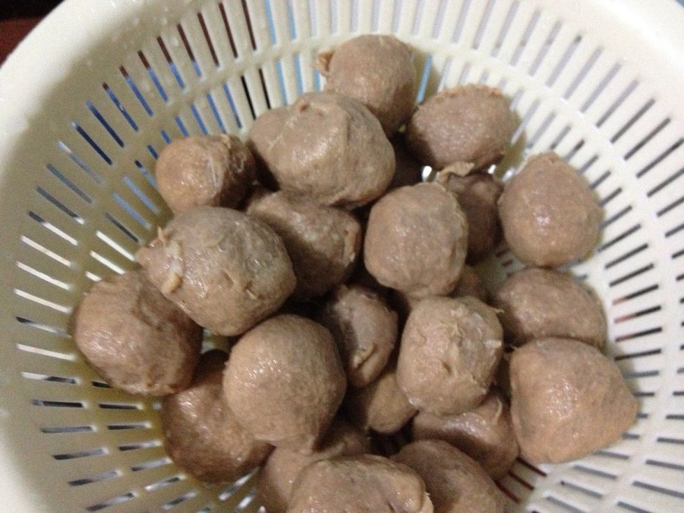 If you like, you can also add some beef meatballs into your stock. I use a ready made beef meatballs. For this recipe I prepare about 20 meatballs :)