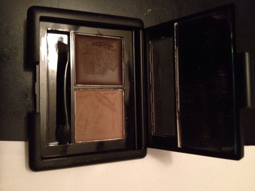 If you like your eyebrowns skip this but mine are a bit invent so I go over it with an eyebrow kit by elf any eyebrow kit or brow pencil is good to use