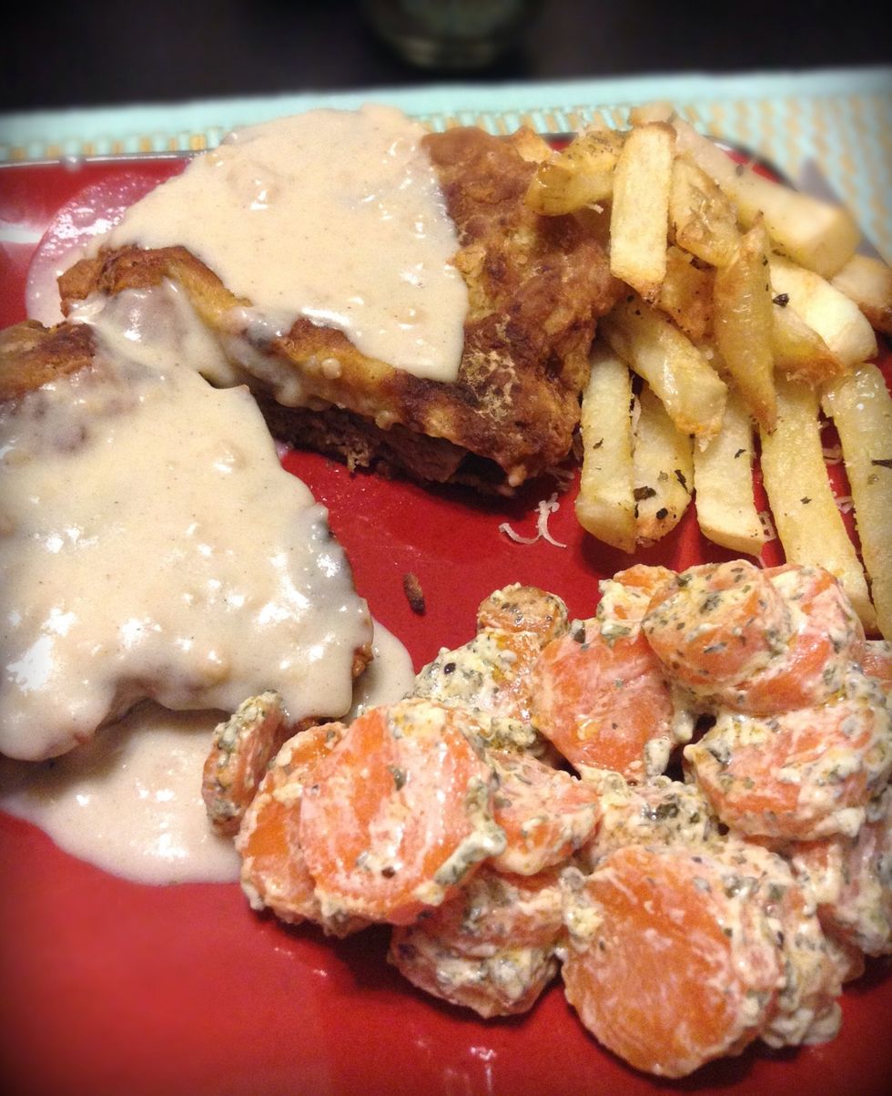 If you liked this recipe check out the whole meal! Country fried steak with white gravy and basil carrots!! :) mmmm so good!