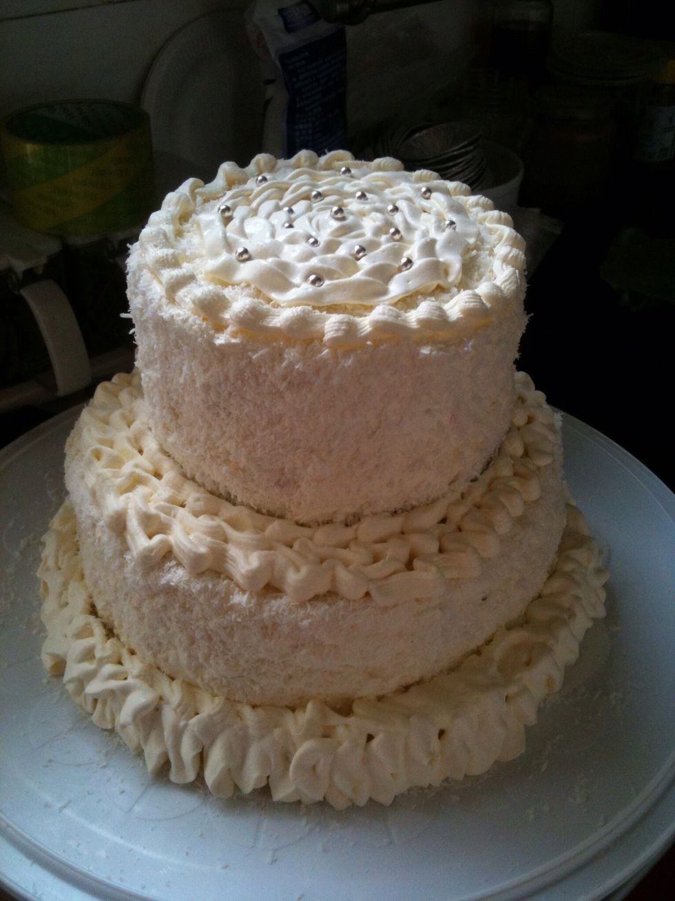 If you look enough close. You will see shredded coconut. Pure white, will you like it ?