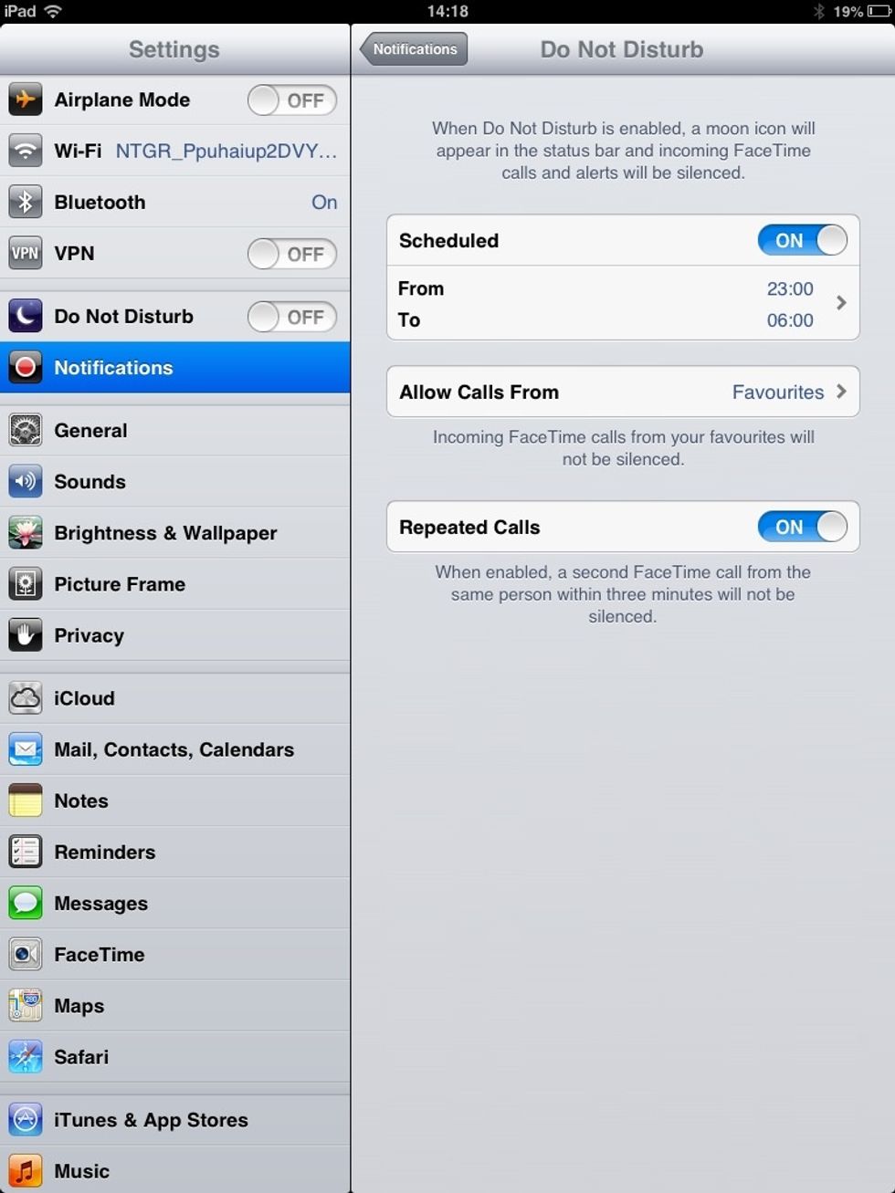 If you now tap on "Allow Calls From" you can edit who will still make your phone vibrate and ring if they call.