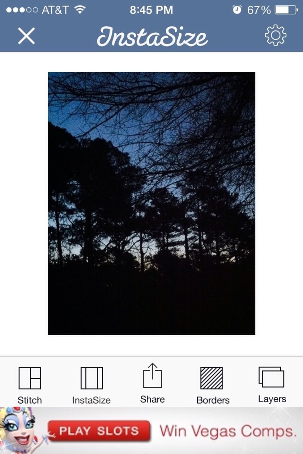 If you "pinch" the photo inwards you can get borders and I really like the way it looks like this. It's really easy and looks good.