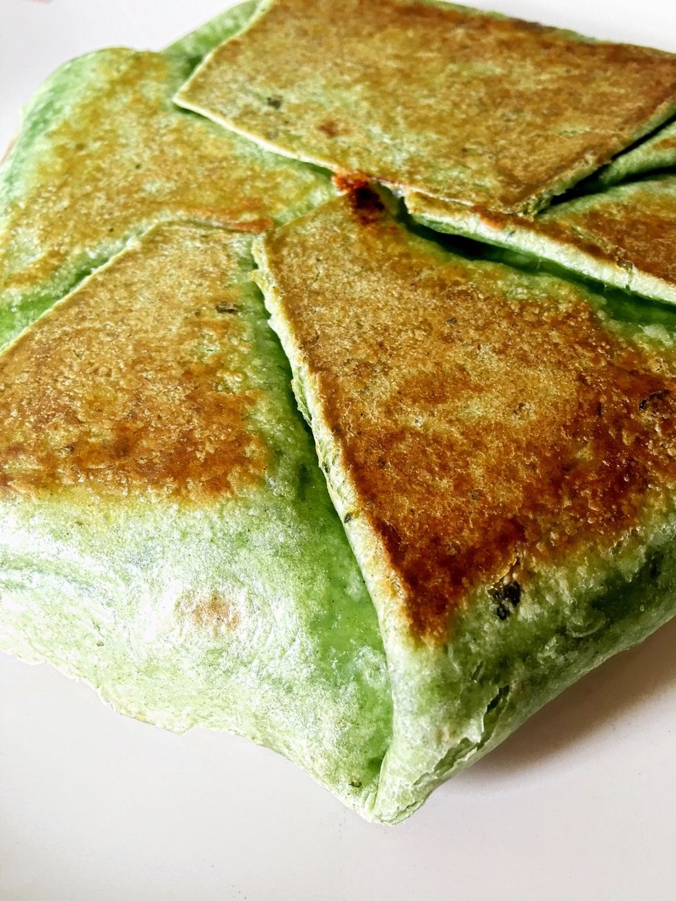 If you pre cooked the inside contents and had them refrigerated be sure to warm them before making the wrap.