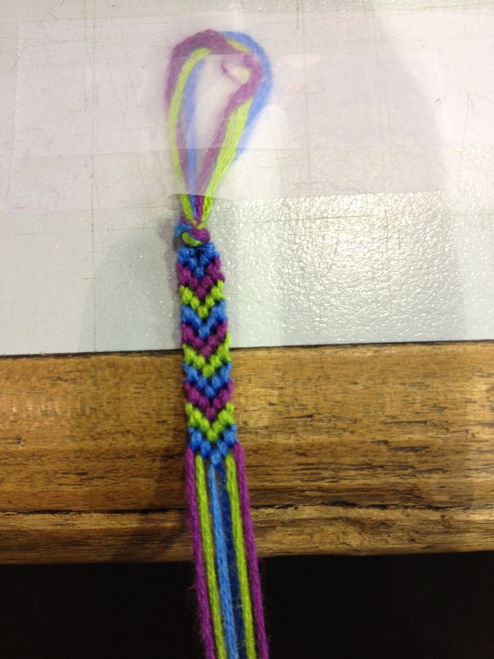 If you put the bracelet/anklet aside to work on for later, make sure you continue work with this side up! See next picture to see wrong side up!