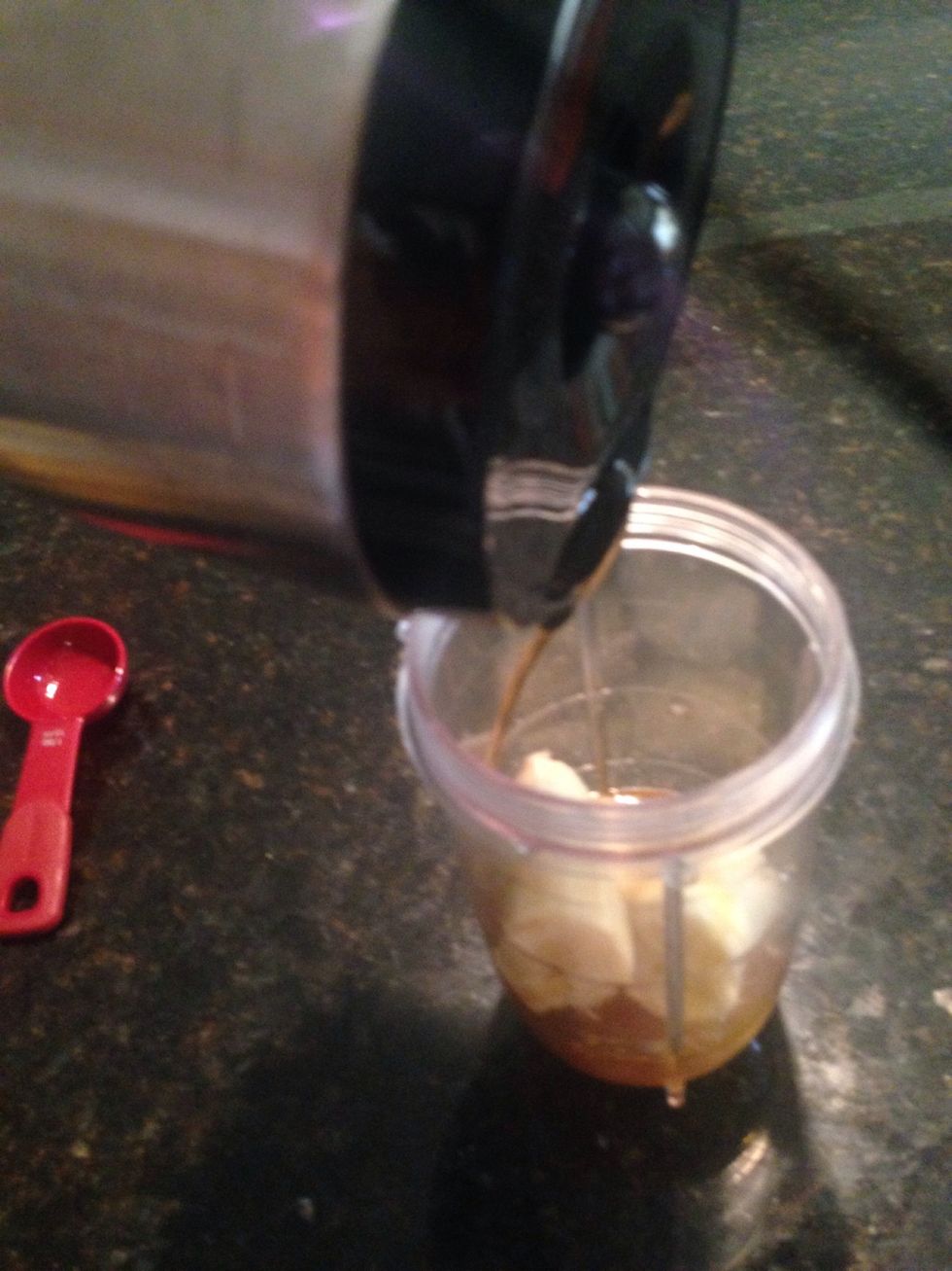 If you're a brunette, add your leftover coffee. It makes your color more vibrant!