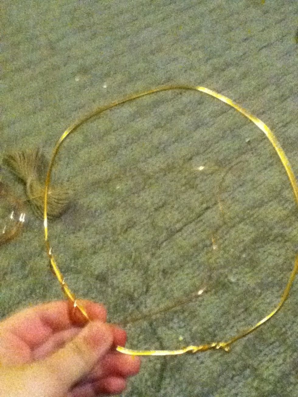 If you're doing what I did with the wire, make sure to reinforce it with additional wire or some material so that the metal circle won't turn into a metal oval, ya feel me?;)
