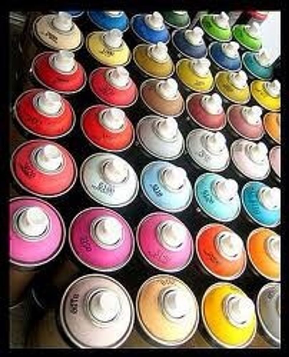 If you're just learning I'd just use the cheap as dirt no brand spray paint from like Walmart, otherwise get the good stuff! (Ironlak, Montana, etc... krylon can be pretty good too.