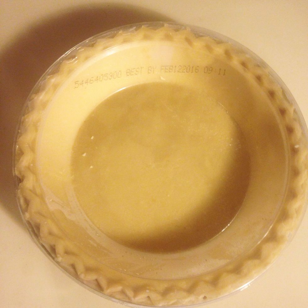 If you're lazy and using frozen pie crusts like me, set them out to thaw. Otherwise, prepare two pie crusts.