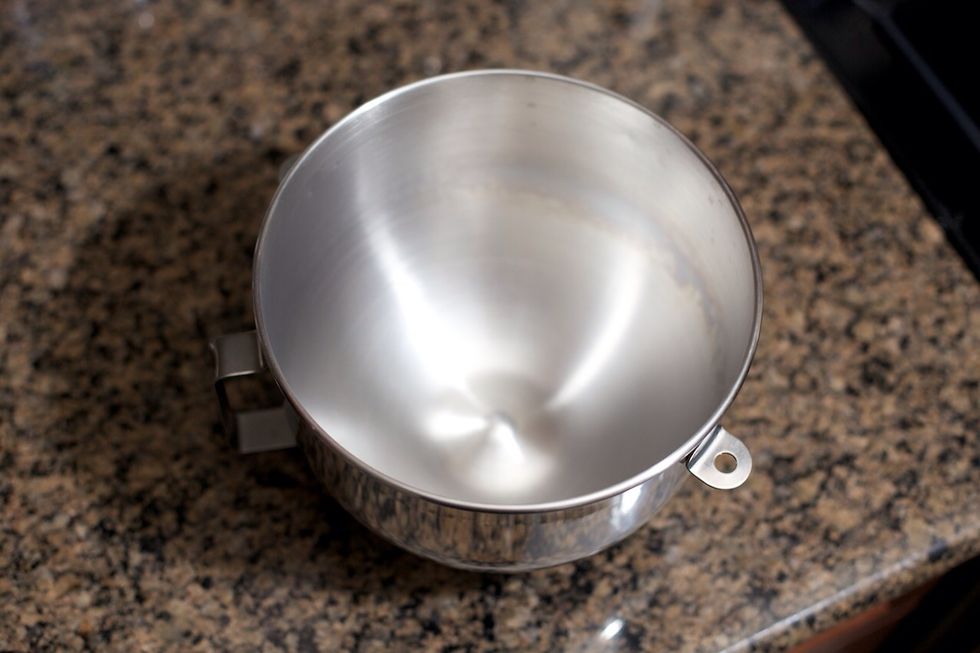 If you're using a mixer, just use its bowl.  Otherwise use any large bowl.