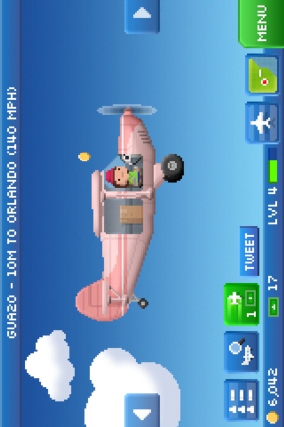 If you stay on a flying plane, you can get small coins worth 1 coin.