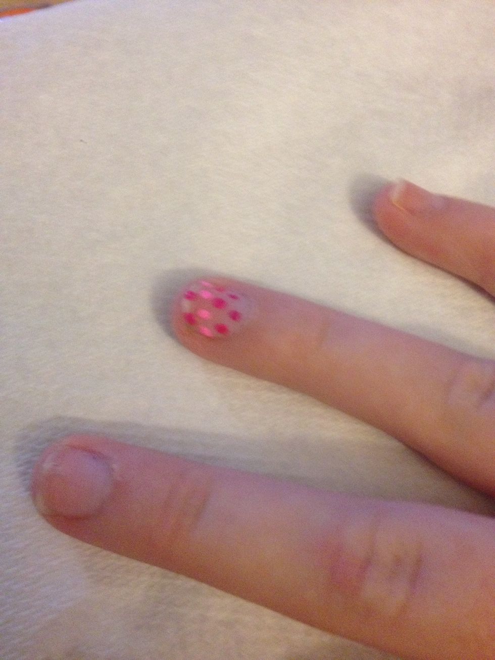 If you still have room under your lightest color just add two more dots of your medium color. (Like I did)