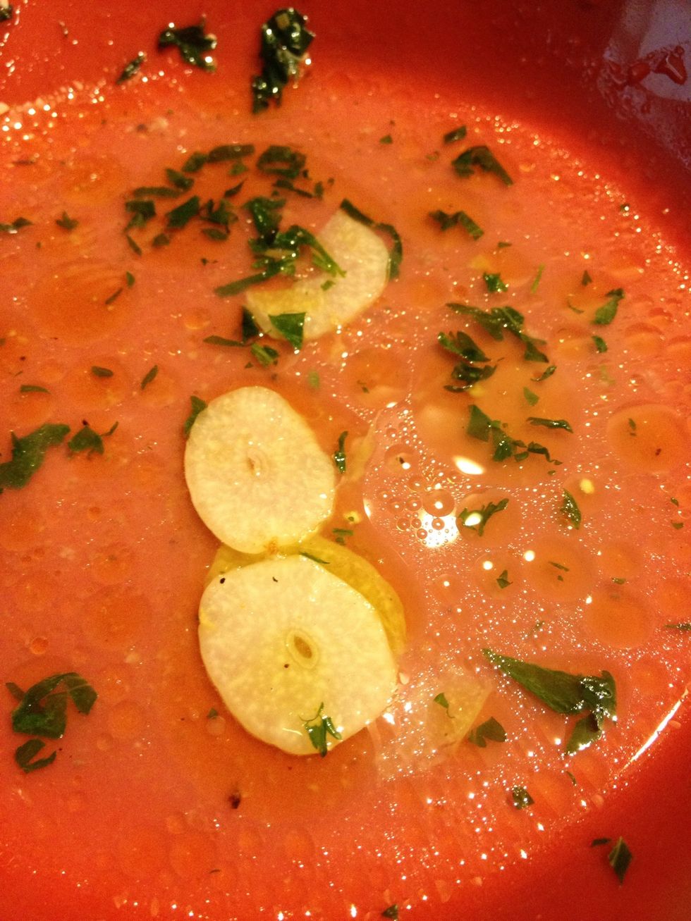 If you still have some juice and no bread just drink it.