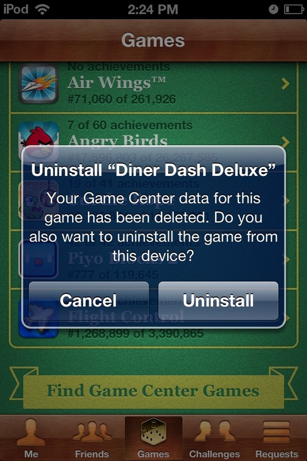 If you still have the app, you can choose to uninstall it right then and there.