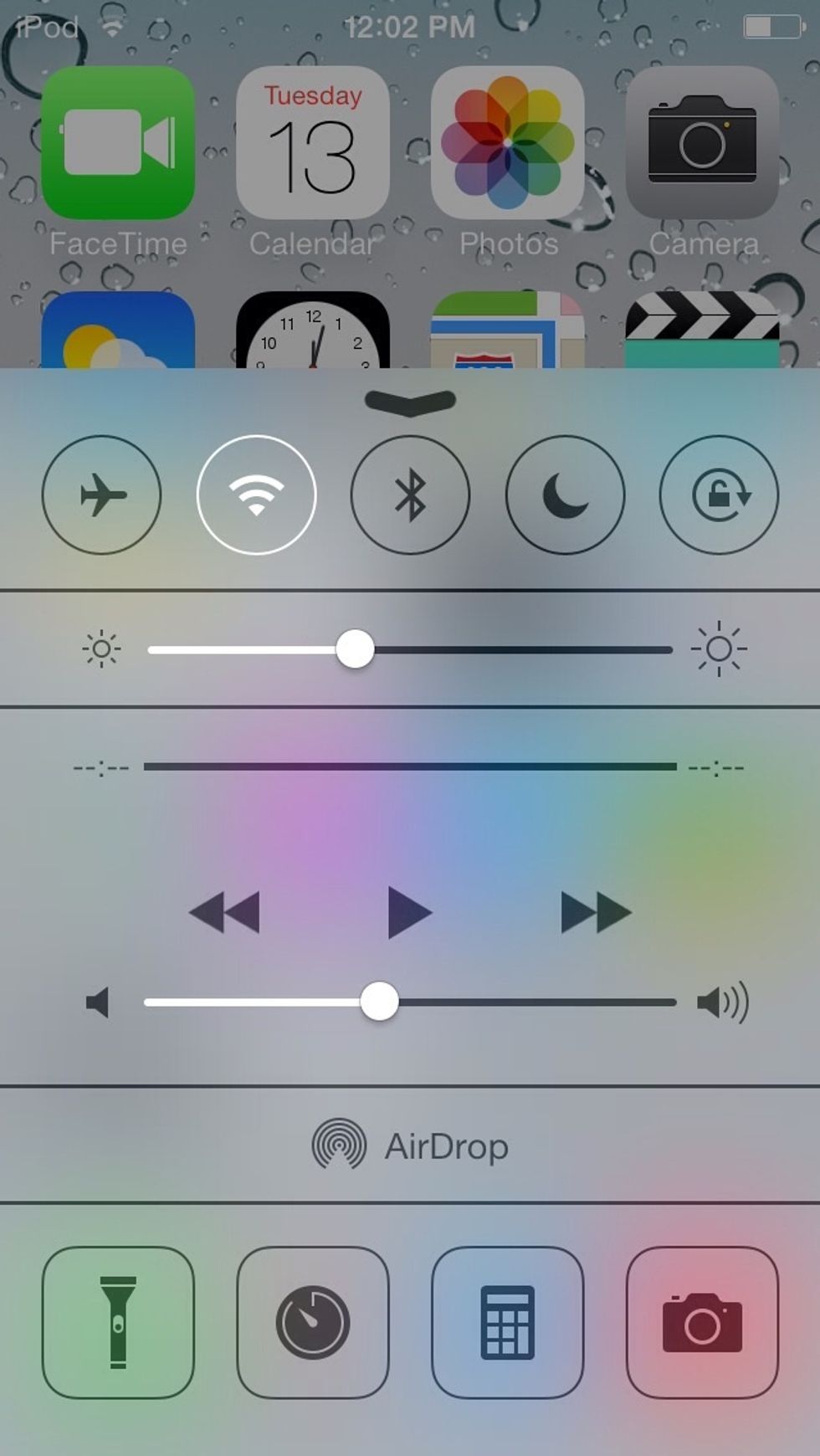 If you swipe from the bottom there are different settings you can change