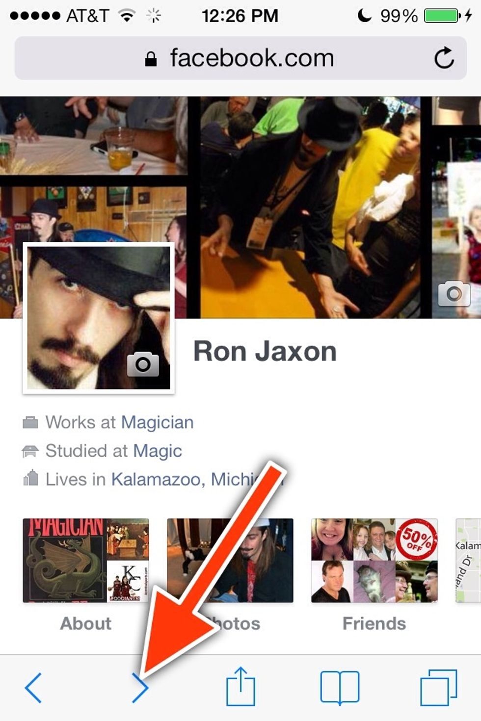 If you've navigated Back to the previous pages. Hold your finger on the forward arrow for a second.