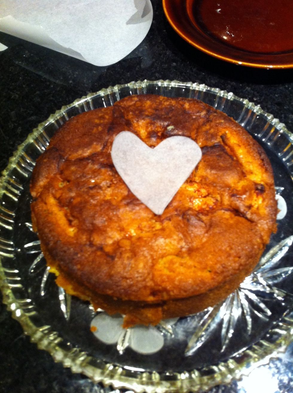 If you want a cool cake, you can take some paper and cut it in any shape you want, wet it and place it on the cake. So now you wanna take powdered sugar and sprinkle it over, now take of the shape. \ud83c\udf70