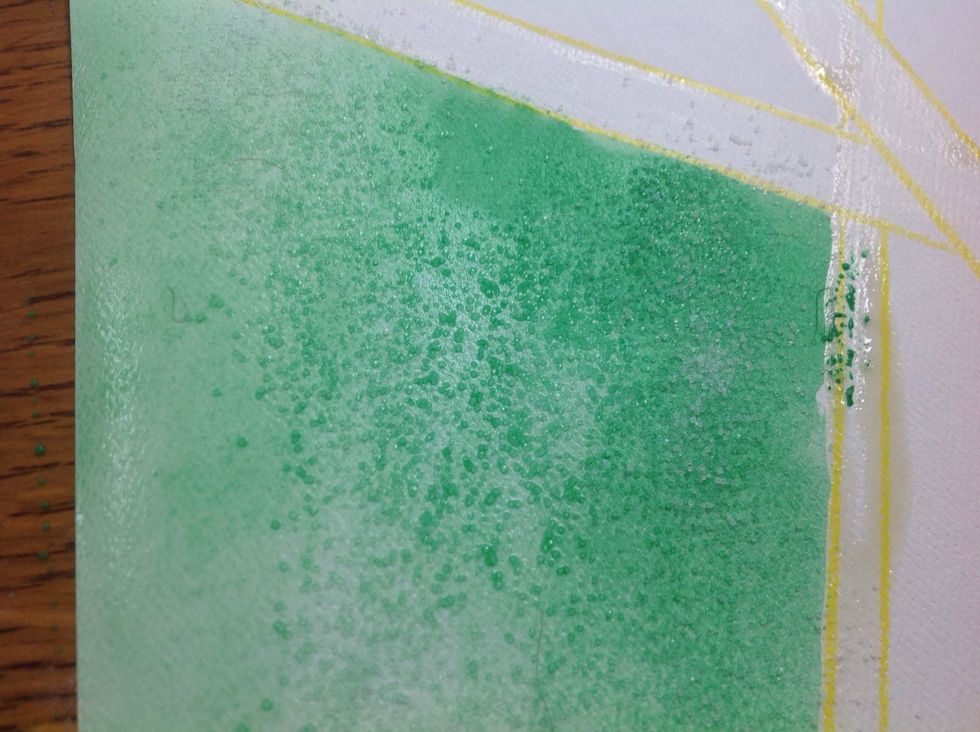 If you want, put a little salt on top of the wet paint and let it dry!